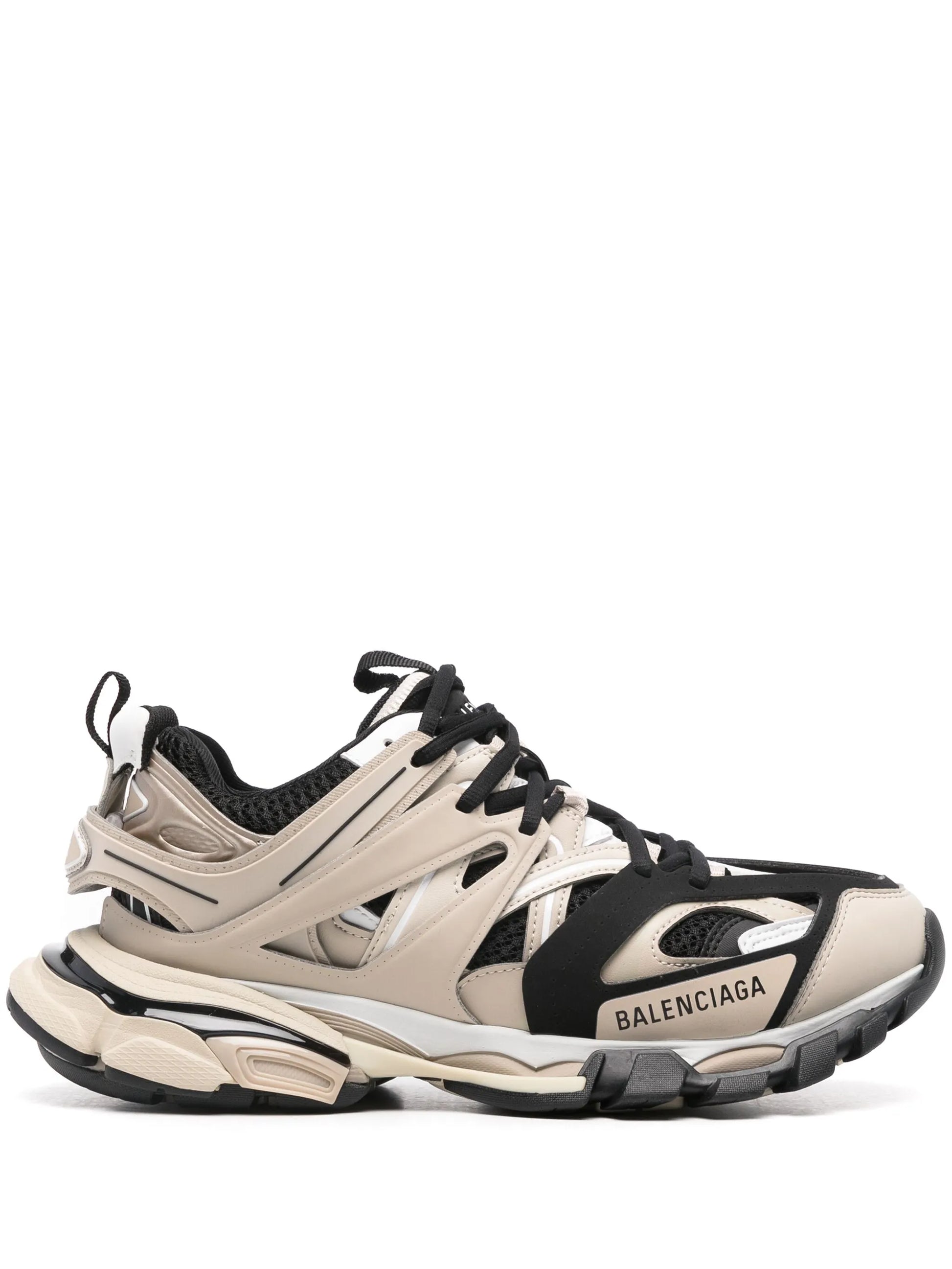 Men's Track Sneaker in Beige/black