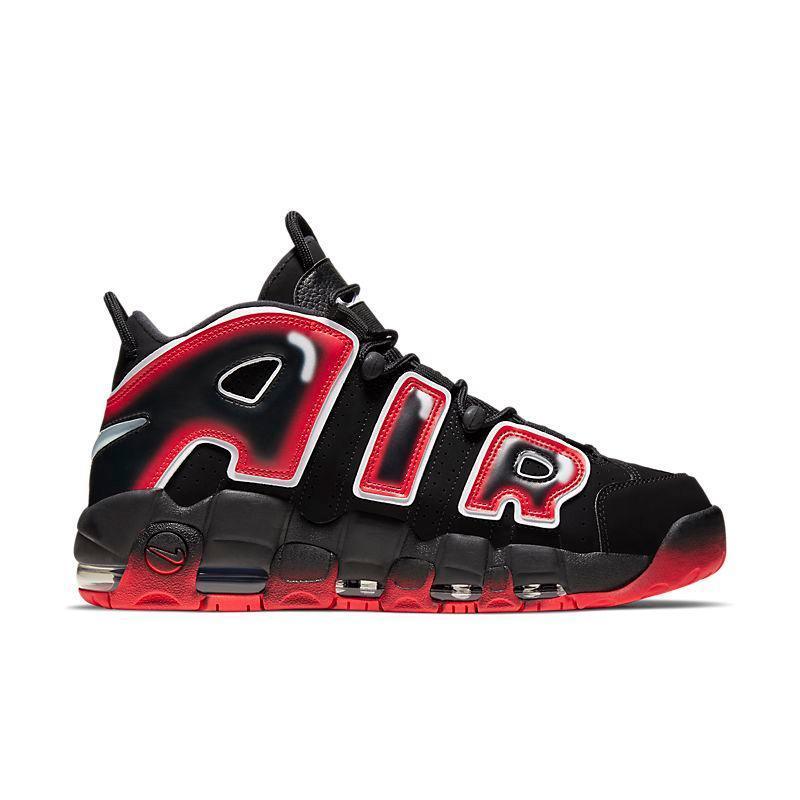 Nike Air More Uptempo 'Black White Laser Crimson'