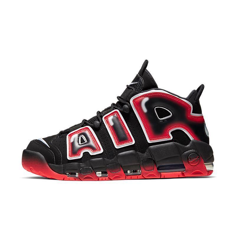 Nike Air More Uptempo 'Black White Laser Crimson'