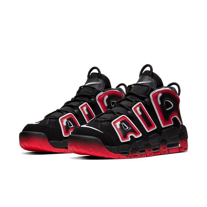 Nike Air More Uptempo 'Black White Laser Crimson'